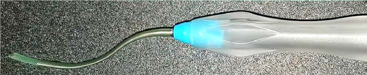  A handheld surgical device/tool designed for intra-ocular delivery and placement of single layer transplant retina tissue to the retina or sub retina.  The device is an improvement over similar device as its curved design that matches the curvature of the human eye, making it easier operate and minimizes damage to the eye during placement. 